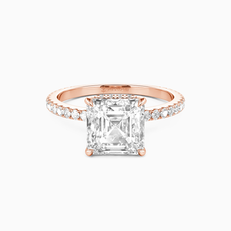 "The First and Last" Asscher Cut Side Stone Engagement Ring
