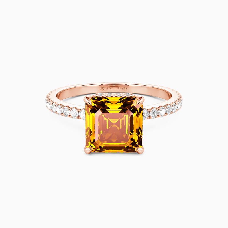 "The First and Last" Asscher Cut Side Stone Engagement Ring