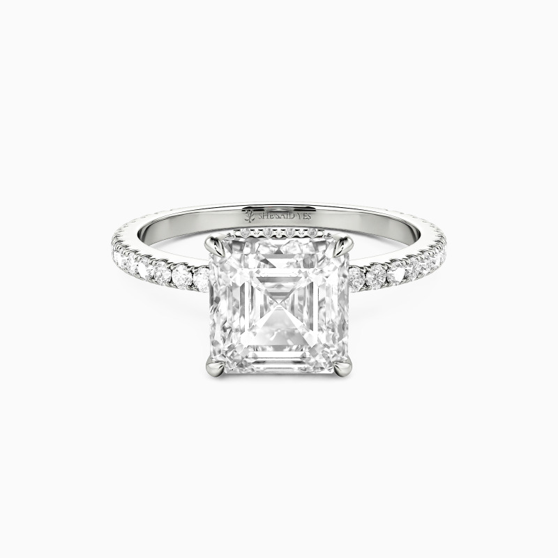 "The First and Last" Asscher Cut Side Stone Engagement Ring