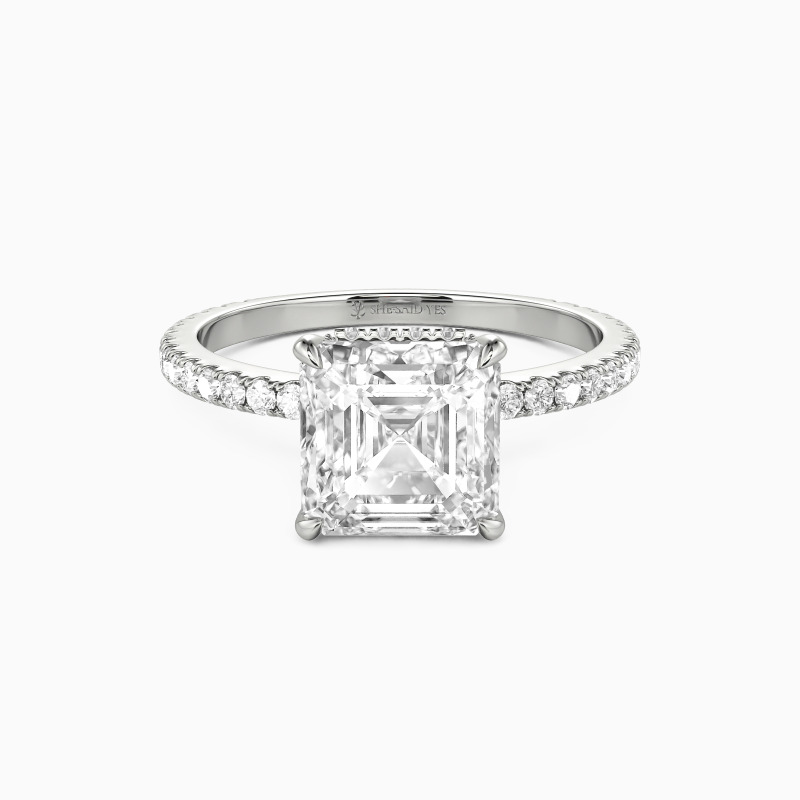 "The First and Last" Asscher Cut Side Stone Engagement Ring