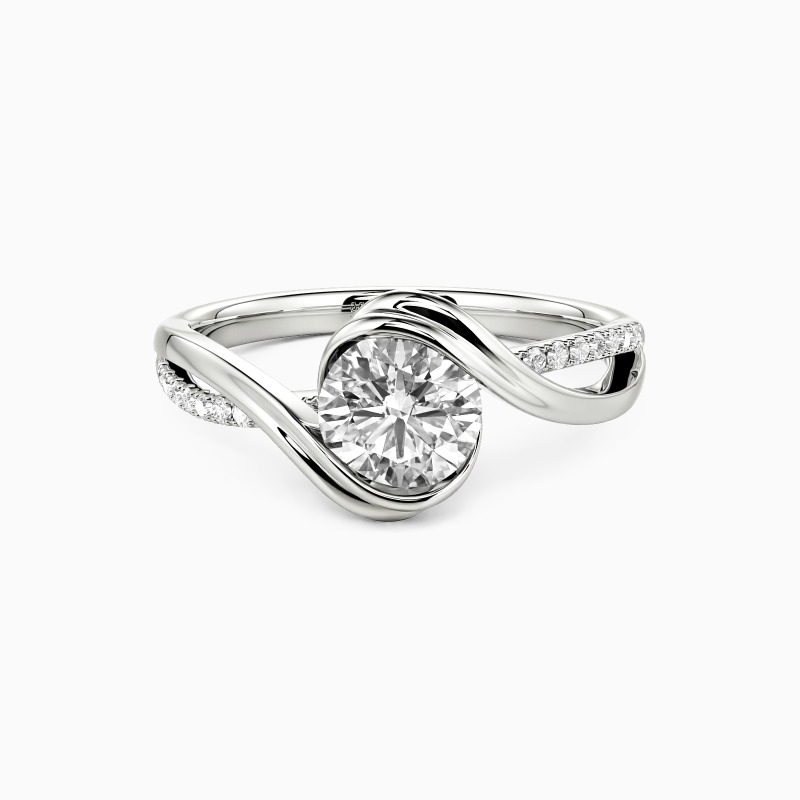 "The Hours We Hold" Round Cut Side Stone Engagement Ring
