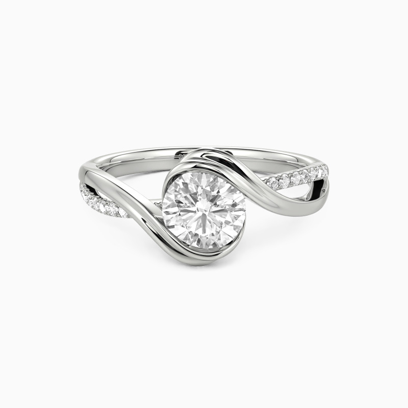 "The Hours We Hold" Round Cut Side Stone Engagement Ring