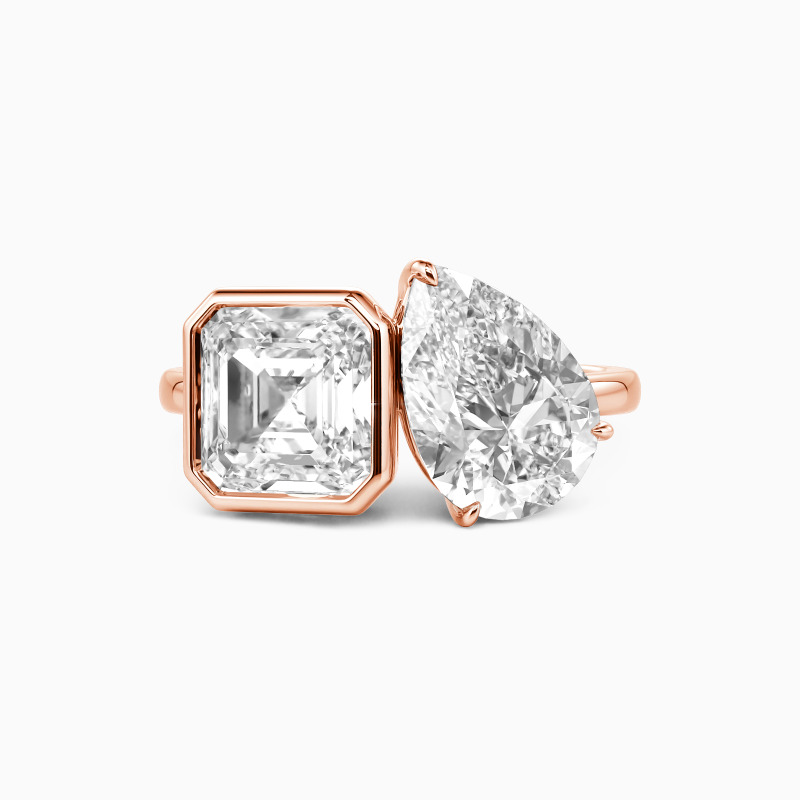 "The Dialogue of Forever" Asscher Cut Toi Et Moi Engagement Ring