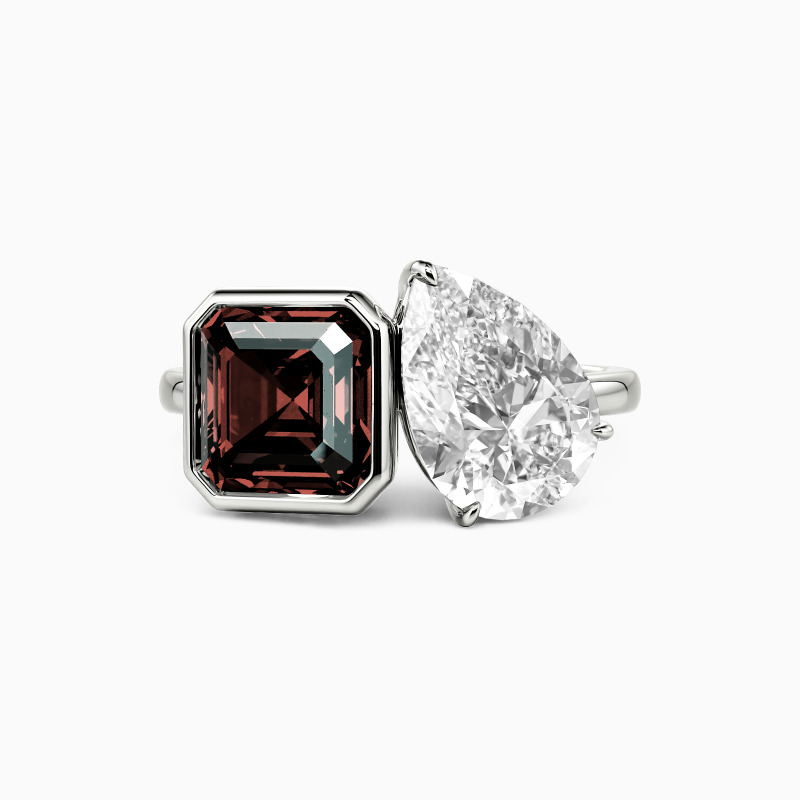 "The Dialogue of Forever" Asscher Cut Toi Et Moi Engagement Ring