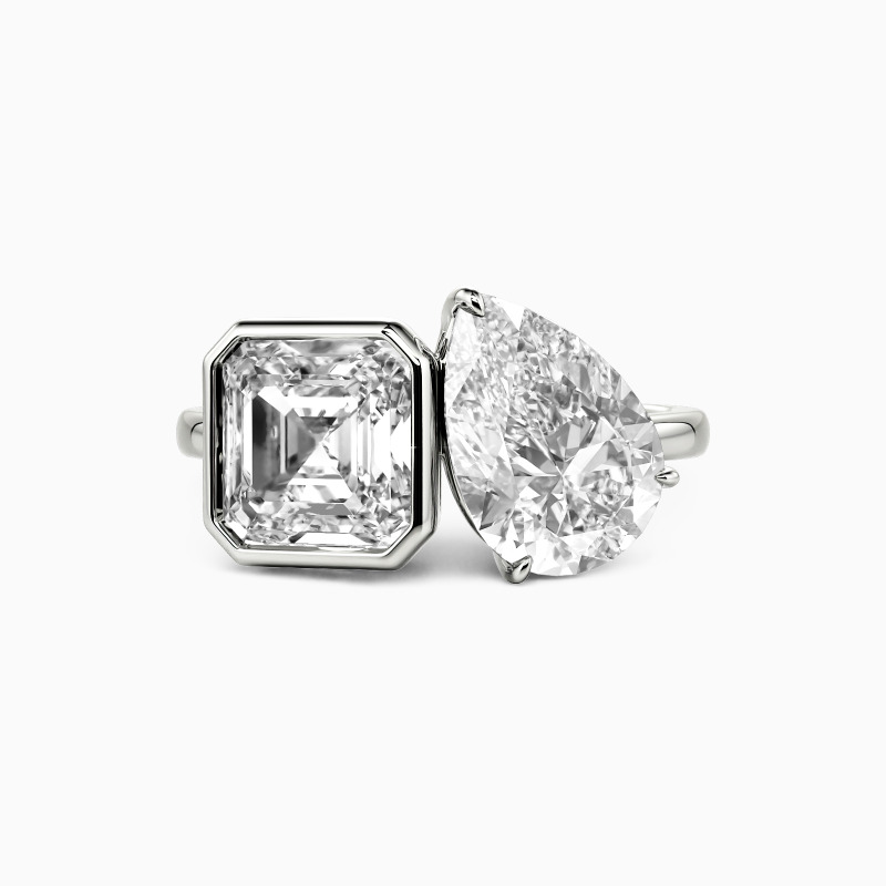"The Dialogue of Forever" Asscher Cut Toi Et Moi Engagement Ring