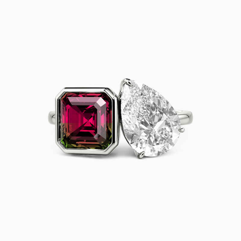 "The Dialogue of Forever" Asscher Cut Toi Et Moi Engagement Ring