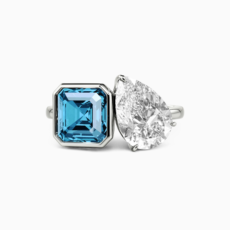 "The Dialogue of Forever" Asscher Cut Toi Et Moi Engagement Ring
