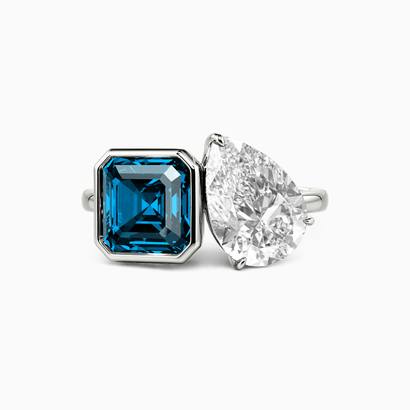 "The Dialogue of Forever" Asscher Cut Toi Et Moi Engagement Ring