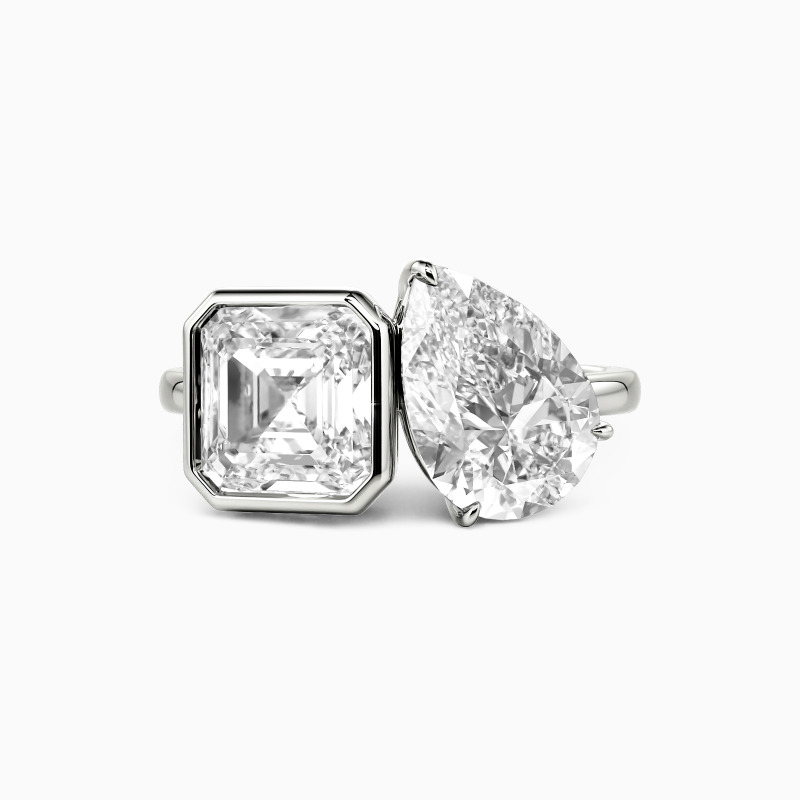 "The Dialogue of Forever" Asscher Cut Toi Et Moi Engagement Ring