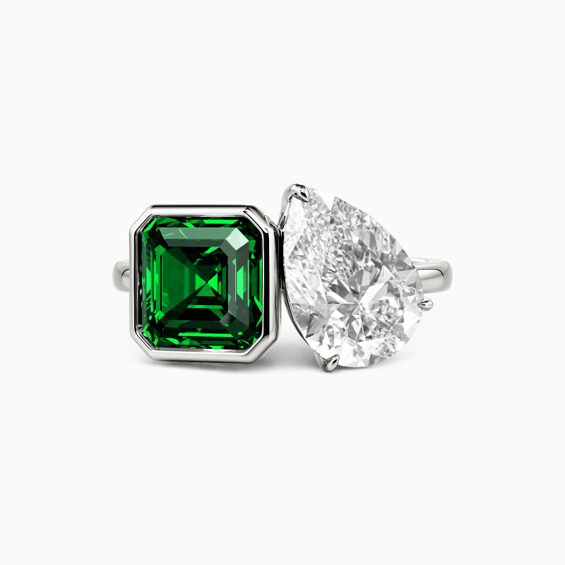 "The Dialogue of Forever" Asscher Cut Toi Et Moi Engagement Ring