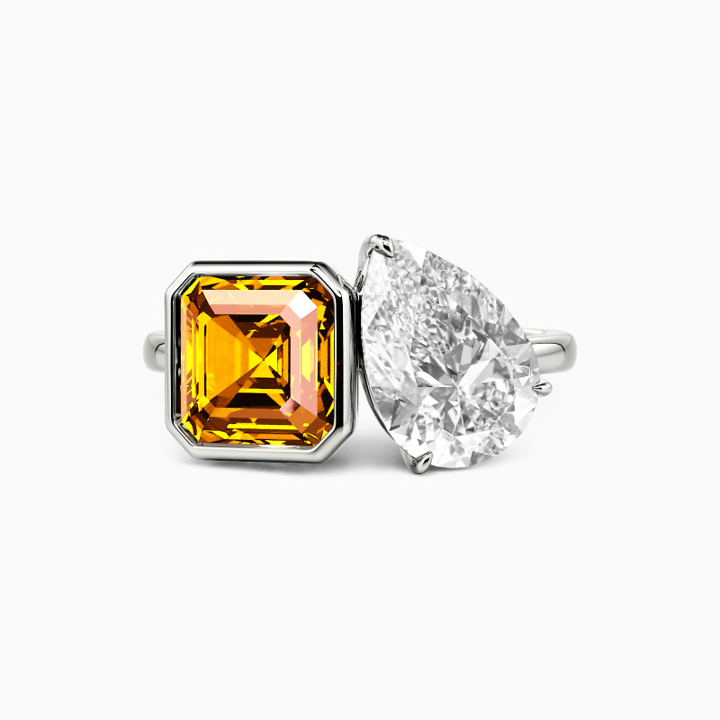 "The Dialogue of Forever" Asscher Cut Toi Et Moi Engagement Ring