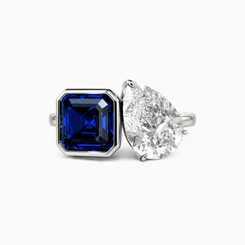 "The Dialogue of Forever" Asscher Cut Toi Et Moi Engagement Ring