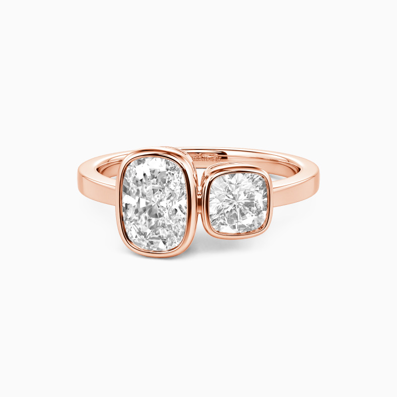 "Where Paths Merge" Elongated Cushion Toi Et Moi Engagement Ring