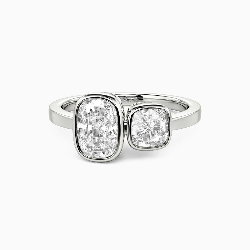 "Where Paths Merge" Elongated Cushion Toi Et Moi Engagement Ring