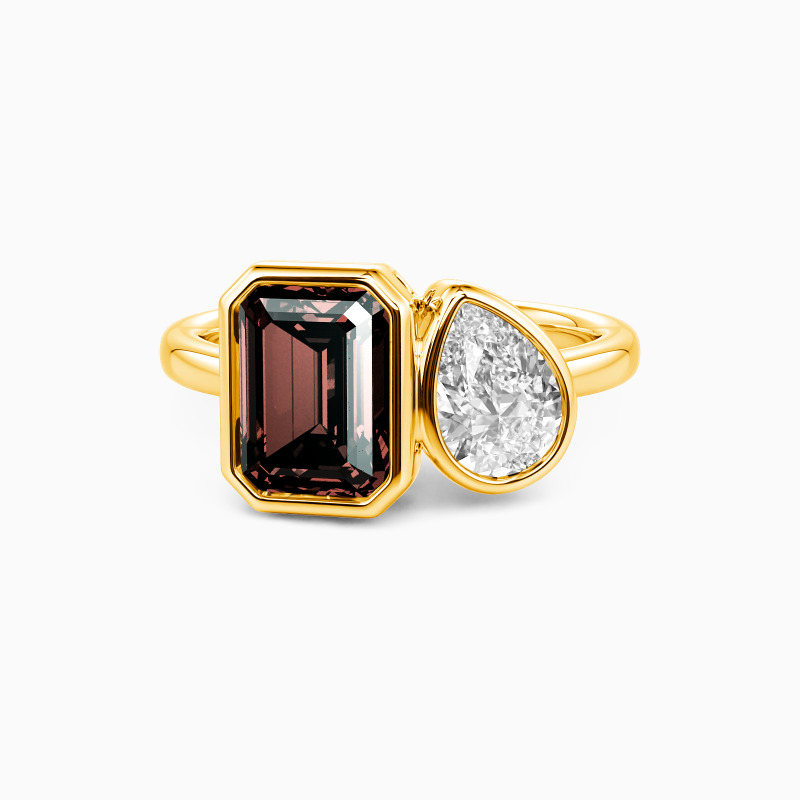 "The Story of Us" Emerald Cut Toi Et Moi Engagement Ring