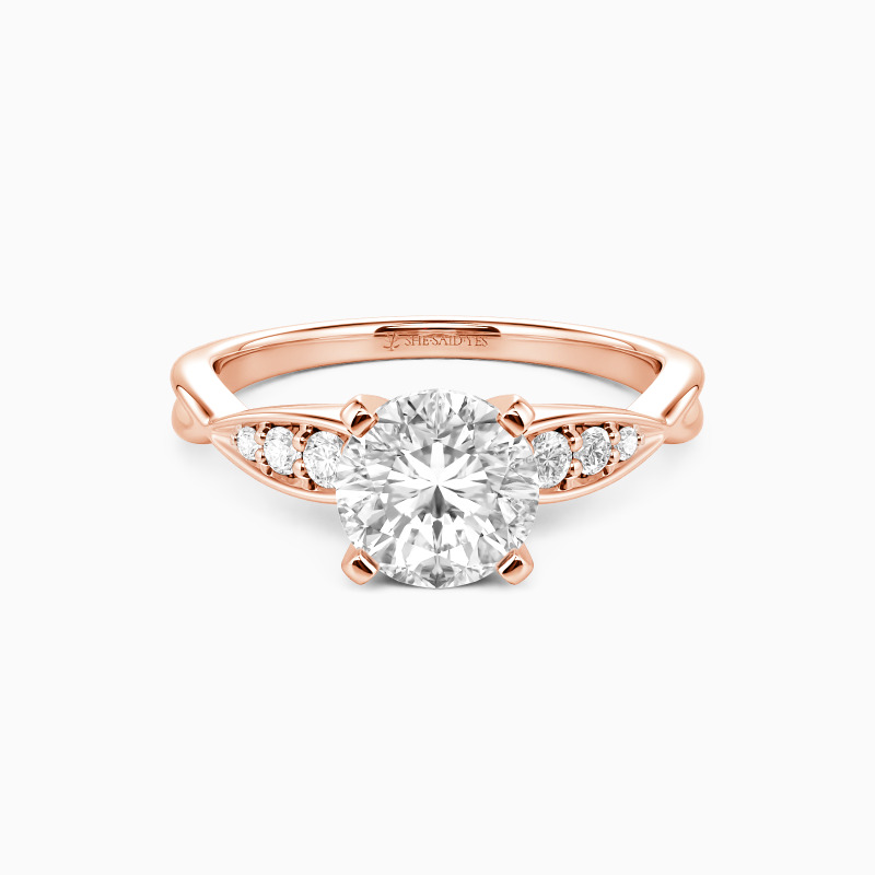 "Tenderness and Joy" Round Cut Side Stone Engagement Ring