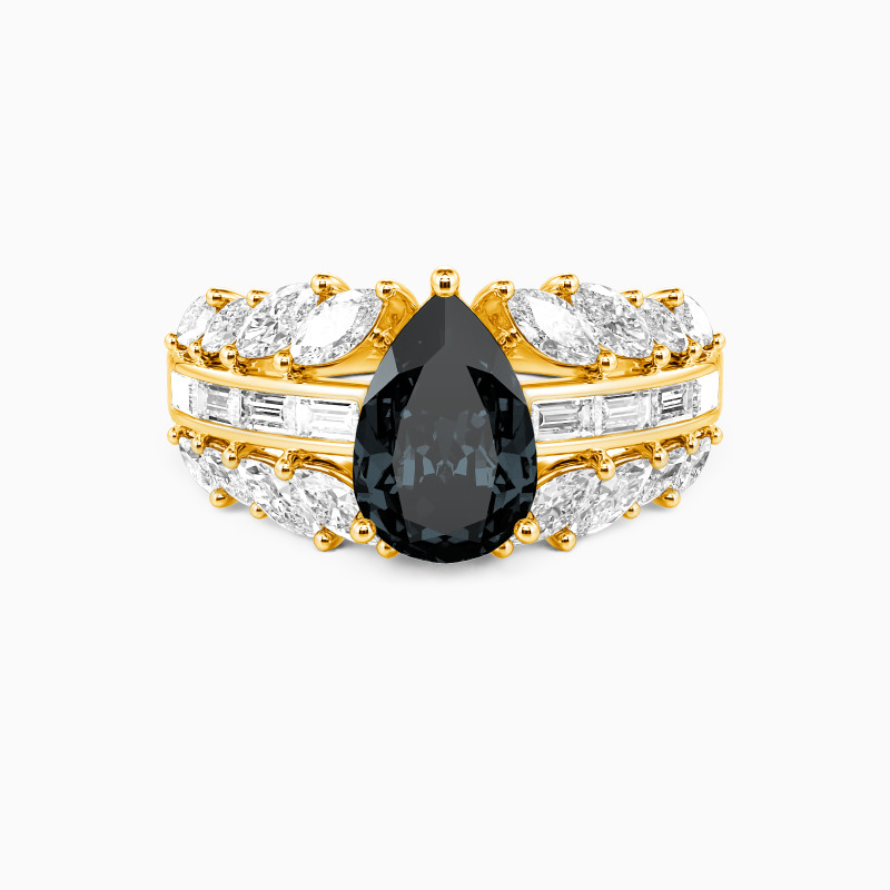 "The Unfolding Eternity" Pear Cut Side Stone Engagement Ring