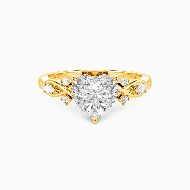 "Forever Begins with You" Heart Cut Side Stone Engagement Ring