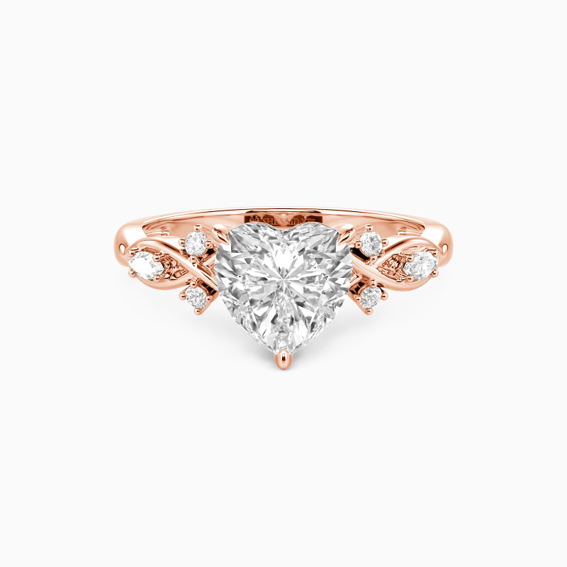 "Forever Begins with You" Heart Cut Side Stone Engagement Ring