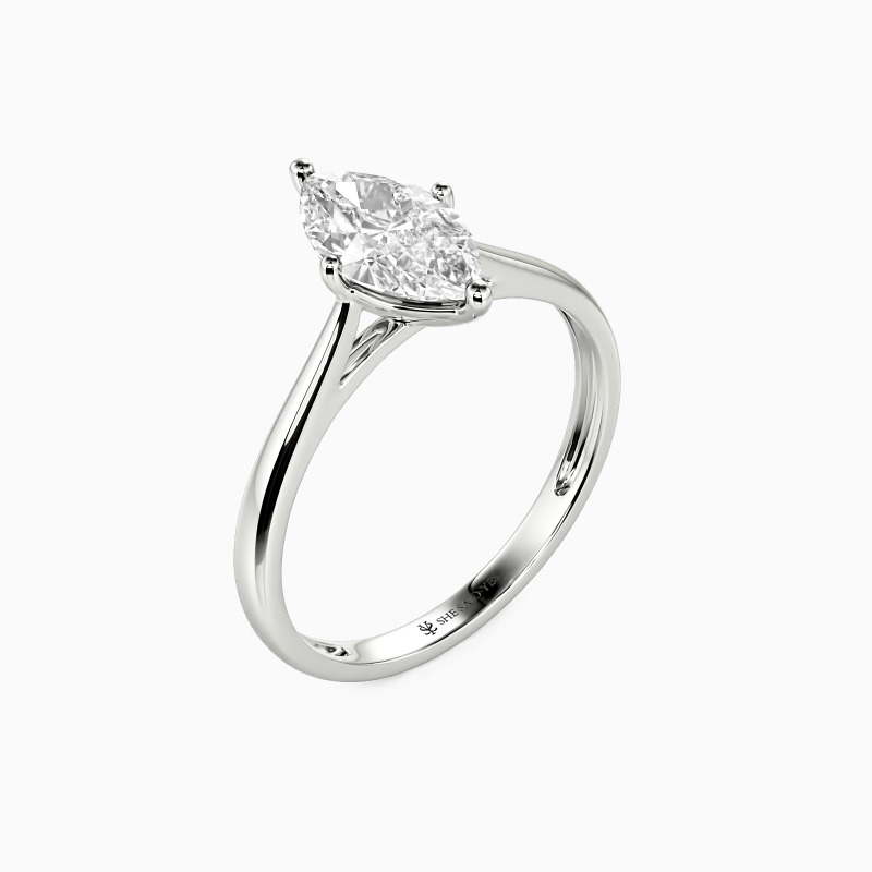 "I Promise To Be With You Forever" 0.5ct Marquise Cut Solitaire Engagement Ring