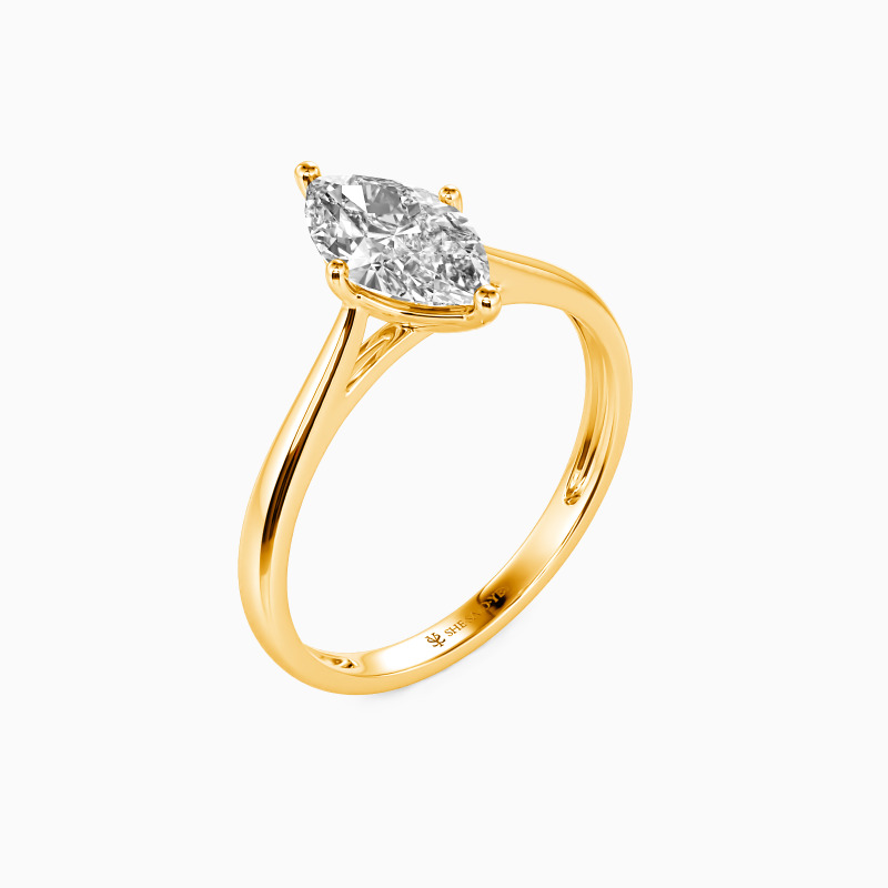 " I Promise To Be With You Forever" 1ct Marquise Cut Solitaire Engagement Ring
