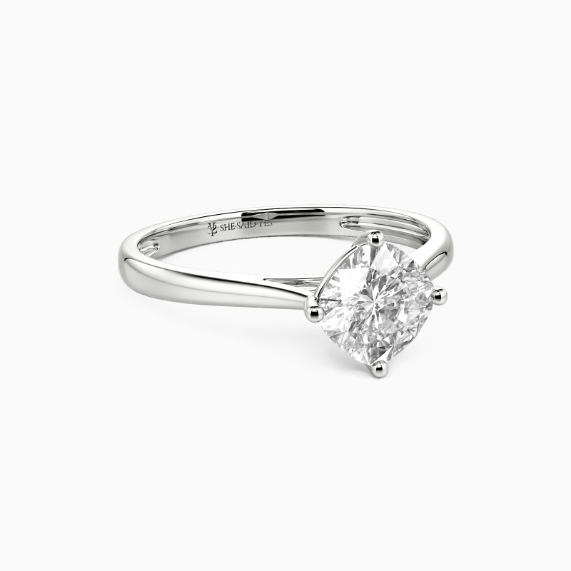 "Ewiges Gelöbnis" 0,8ct Kissenschliff Solitärring