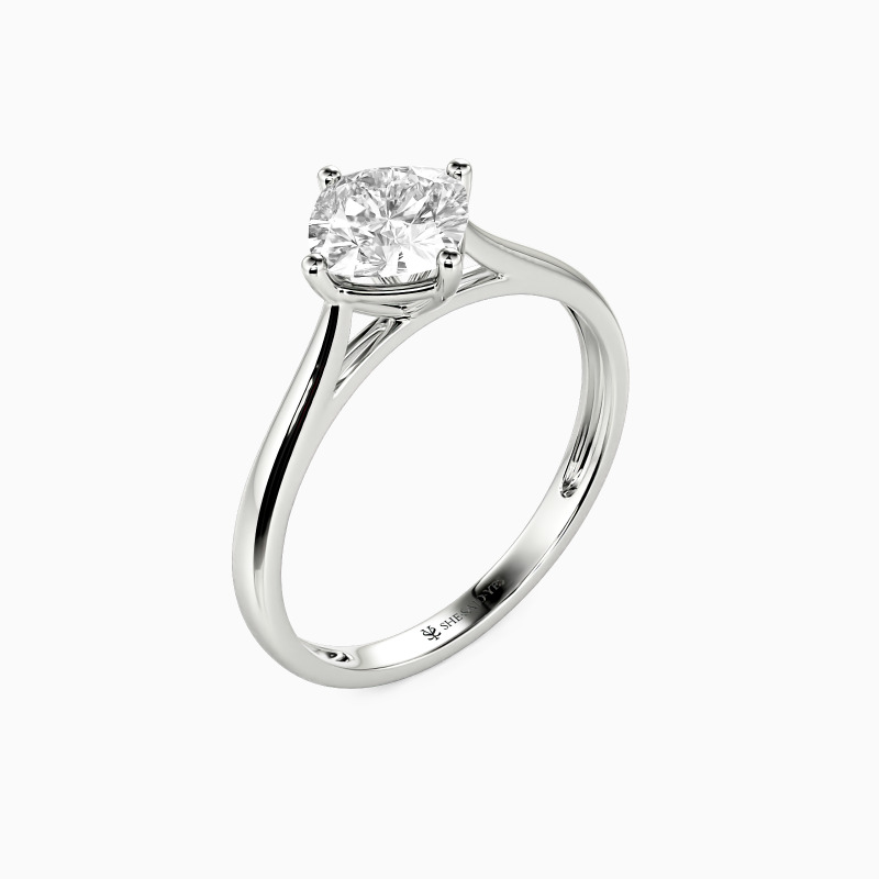 "Ewiges Gelöbnis" 0,8ct Kissenschliff Solitärring