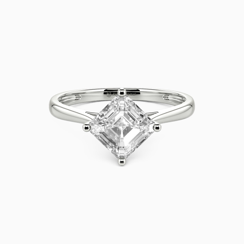 ”I Promise To Be With You Forever" 0.5ct Asscher Cut Solitaire Engagement Ring