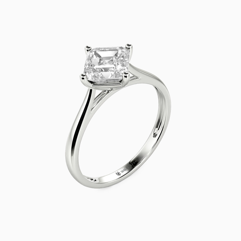 ”I Promise To Be With You Forever" 0.5ct Asscher Cut Solitaire Engagement Ring