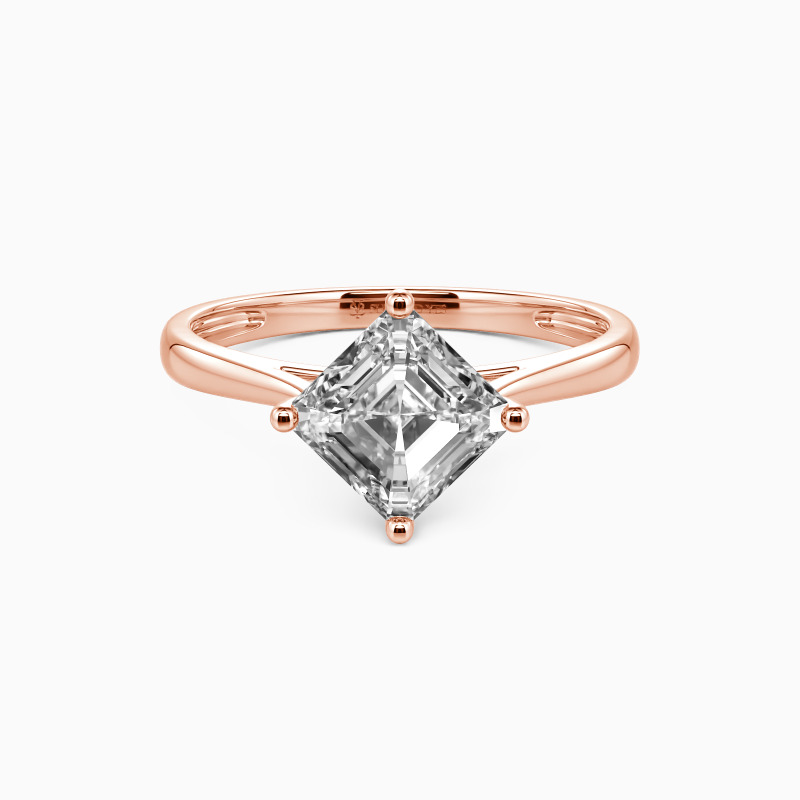 " I Promise To Be With You Forever" Asscher Cut Solitaire Engagement Ring