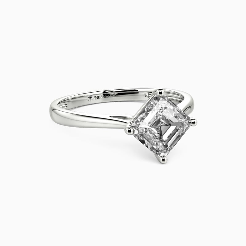 " I Promise To Be With You Forever" Asscher Cut Solitaire Engagement Ring