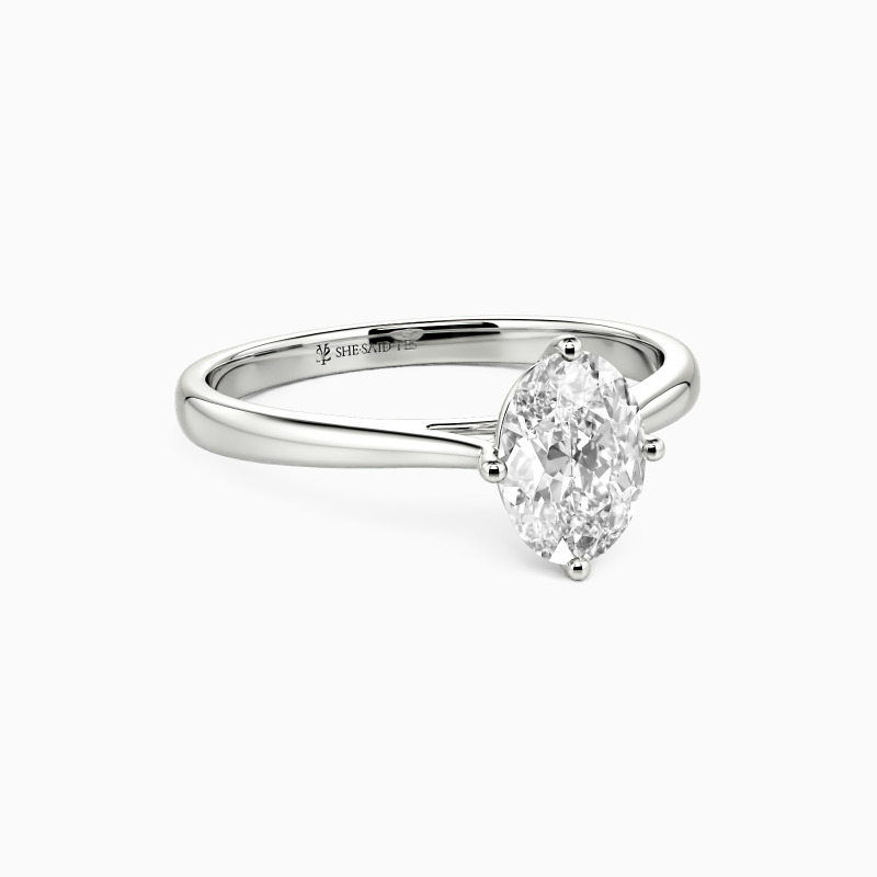 "I Promise To Be With You Forever" 0.5ct Oval Cut Solitaire Engagement Ring