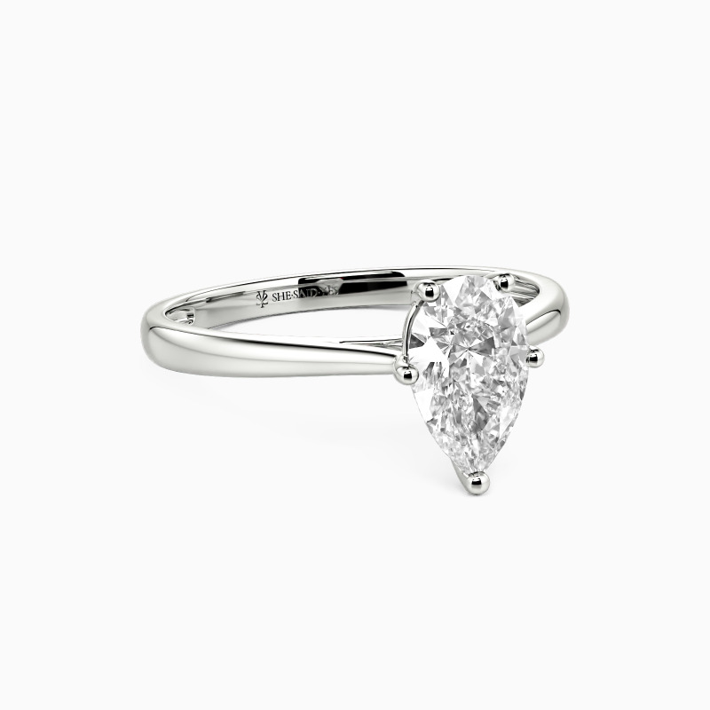 "I Promise To Be With You Forever" 0.5ct Pear Cut Solitaire Engagement Ring