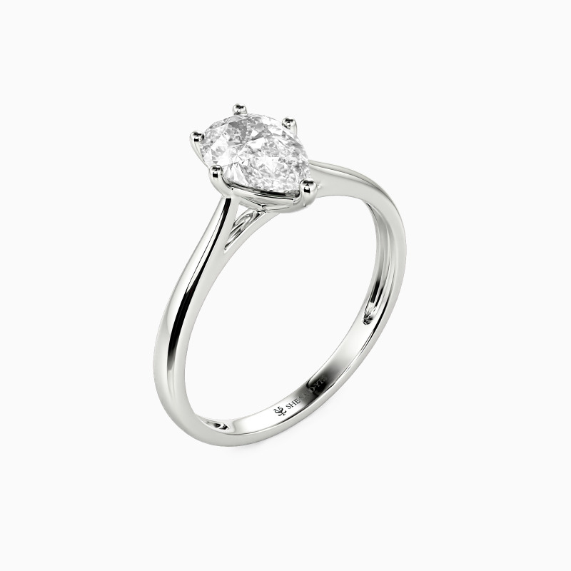 "I Promise To Be With You Forever" 0.5ct Pear Cut Solitaire Engagement Ring