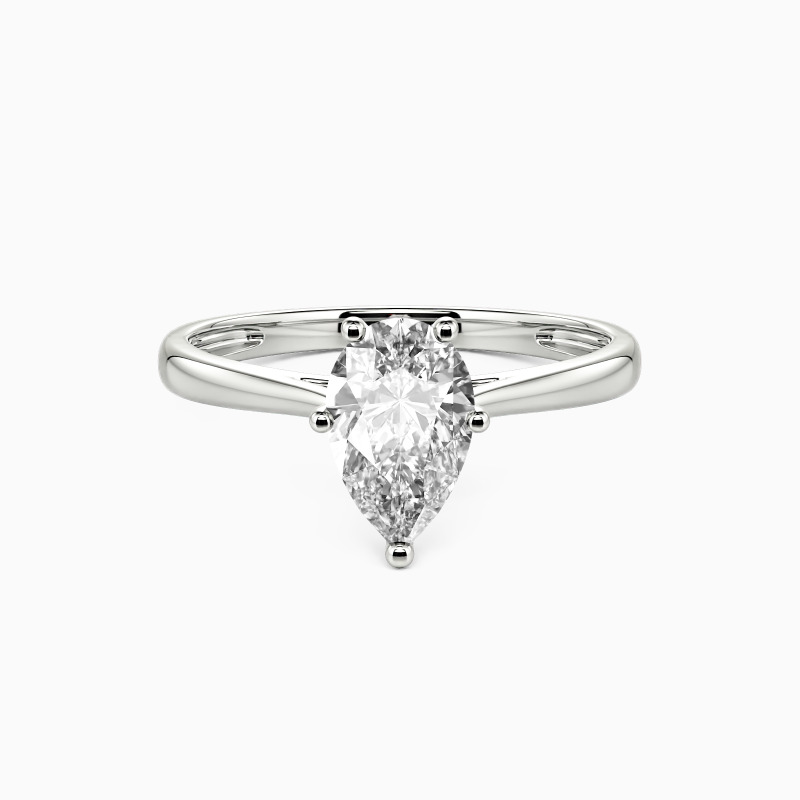 "I Promise To Be With You Forever" 1ct Pear Cut Solitaire Engagement Ring