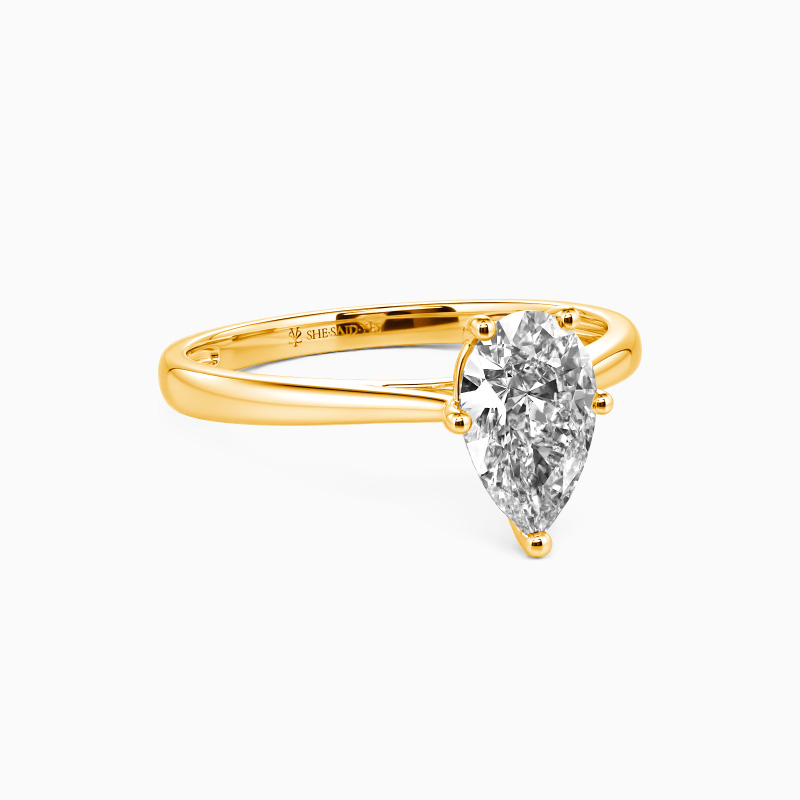 "I Promise To Be With You Forever" 1ct Pear Cut Solitaire Engagement Ring