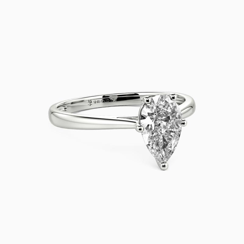 "I Promise To Be With You Forever" 1ct Pear Cut Solitaire Engagement Ring