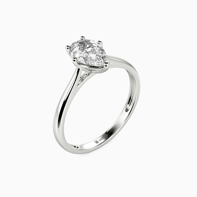 "I Promise To Be With You Forever" 1ct Pear Cut Solitaire Engagement Ring