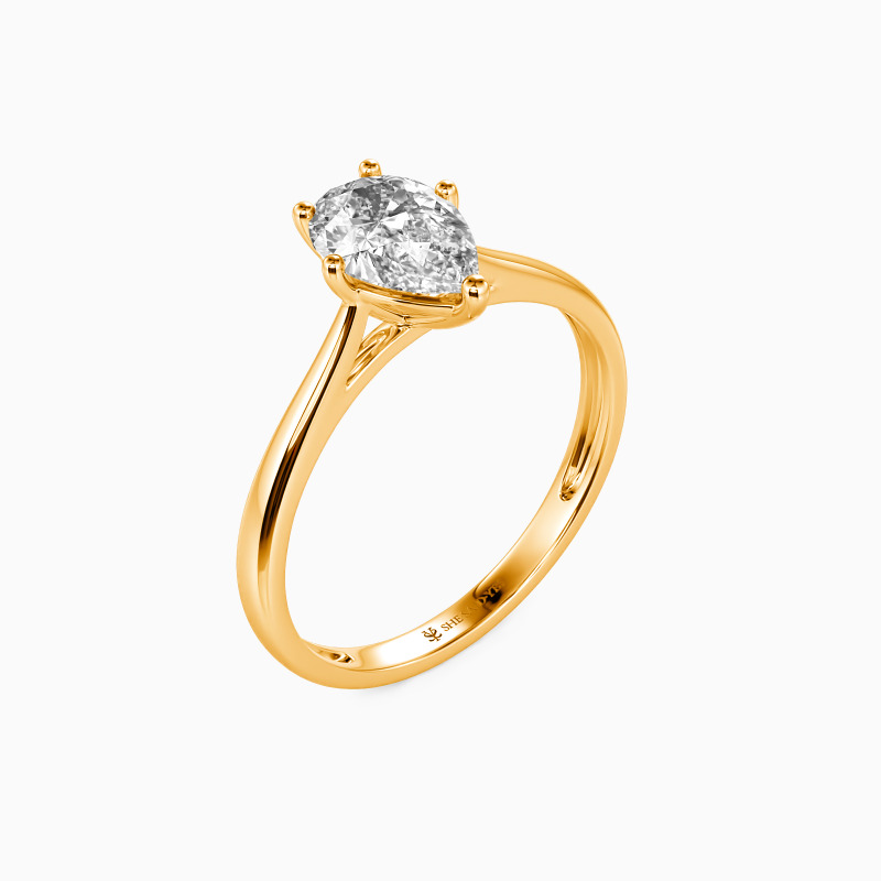 " I Promise To Be With You Forever" Pear Cut Solitaire Engagement Ring