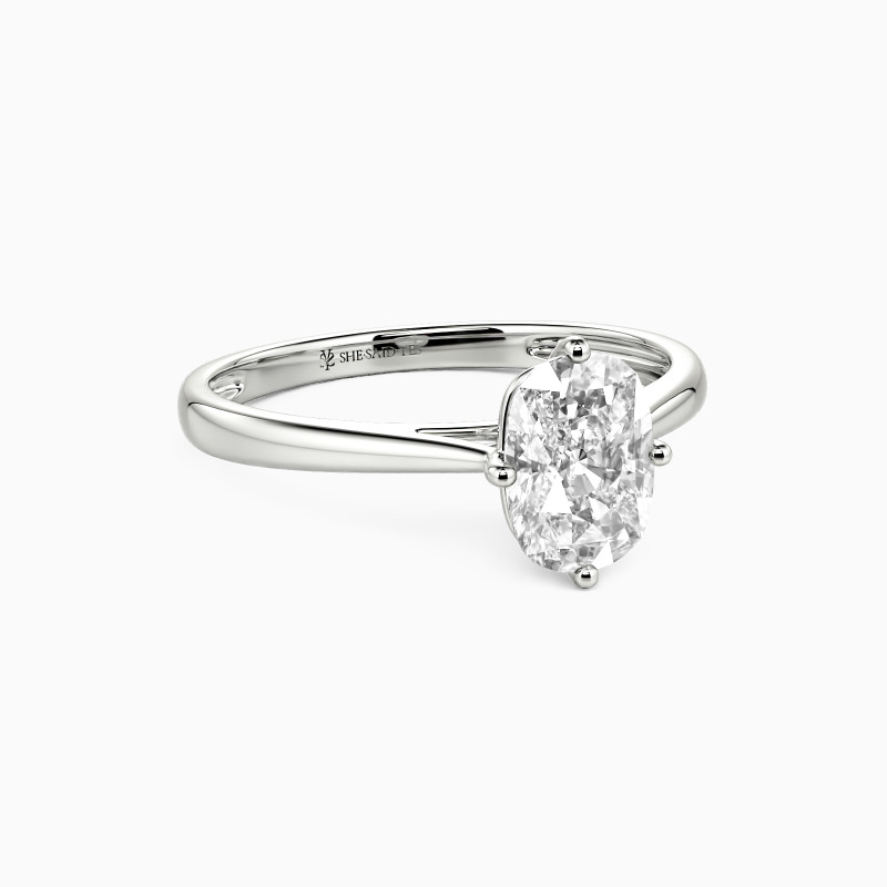 " I Promise To Be With You Forever" 0.8ct Elongated Cushion Solitaire Engagement Ring