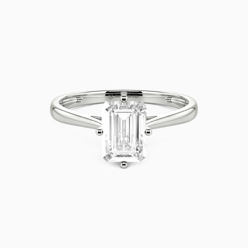 " I Promise To Be With You Forever" 0.8ct Emerald Cut Solitaire Engagement Ring