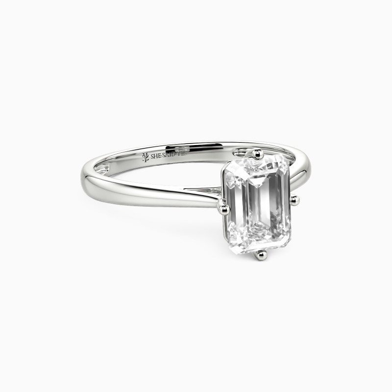 " I Promise To Be With You Forever" 0.8ct Emerald Cut Solitaire Engagement Ring