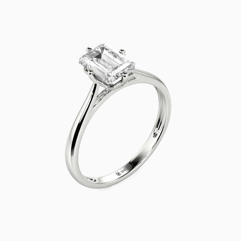 " I Promise To Be With You Forever" 0.8ct Emerald Cut Solitaire Engagement Ring