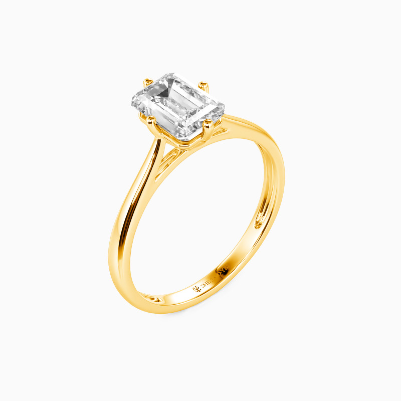 "Ich verspreche, für immer bei dir zu sein" 2ct Emeraldschliff Solitär Verlobungsring