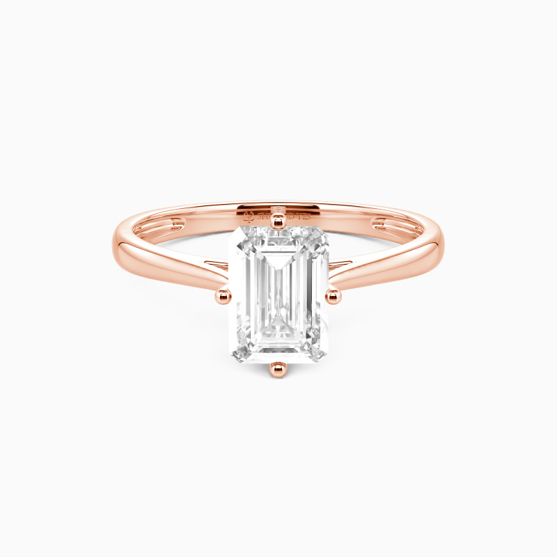 "Ich verspreche, für immer bei dir zu sein" 3ct Emeraldschliff Solitär Verlobungsring