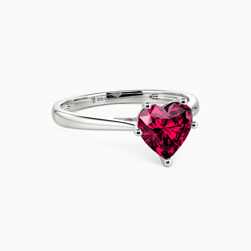 "I Promise To Be With You Forever" Heart Cut Solitaire Engagement Ring