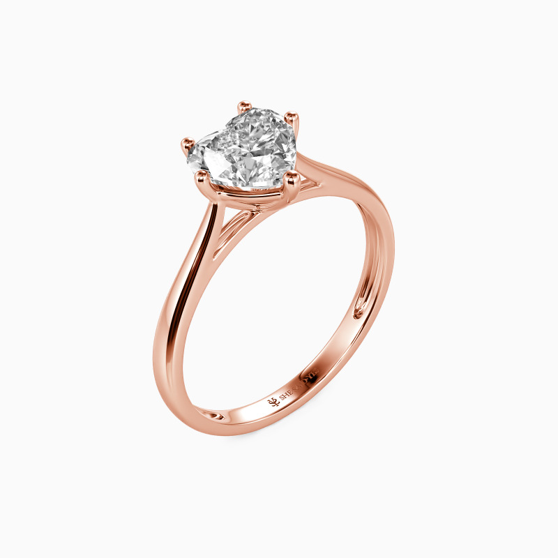 "I Promise To Be With You Forever" Heart Cut Solitaire Engagement Ring