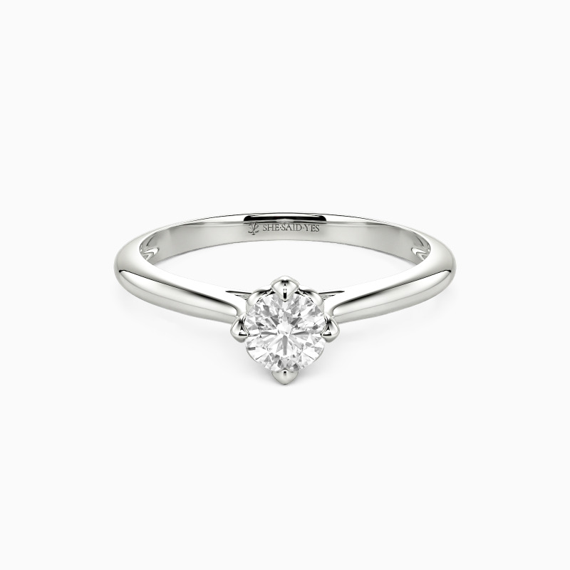 "Forever Iris" 0.3ct Round Cut Solitaire Engagement Ring