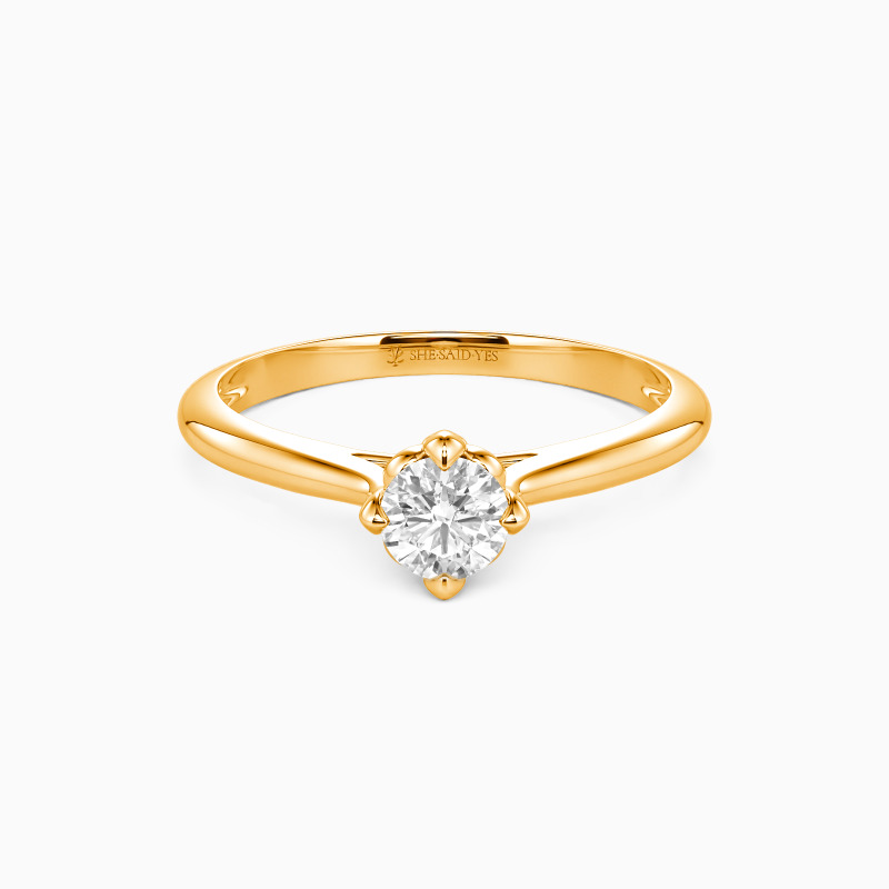 「揺るぎない品格 」ラウンドブリリアントカット ソリティア 婚約指輪 0.3ct