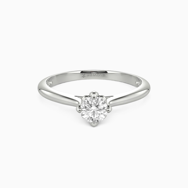 「揺るぎない品格 」ラウンドブリリアントカット ソリティア 婚約指輪 0.3ct